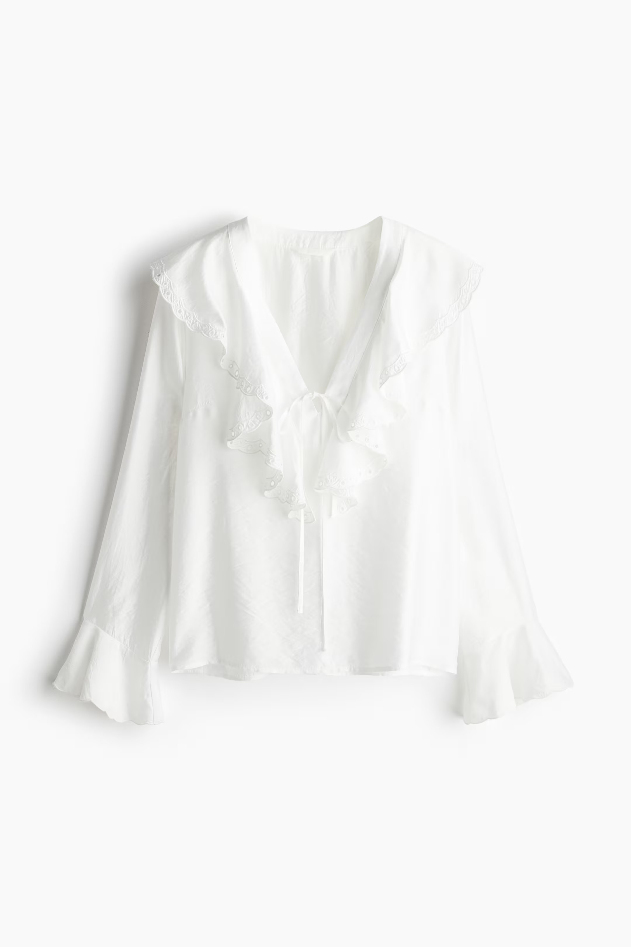 Flounce-trimmed blouse | H&M (UK, MY, IN, SG, PH, TW, HK)