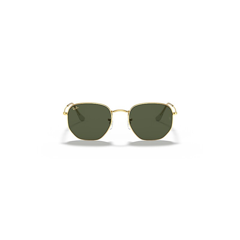 Ray-Ban Hexagonal Sunglasses Gold Frame Green Lenses 51-21 | Ray-Ban (US)