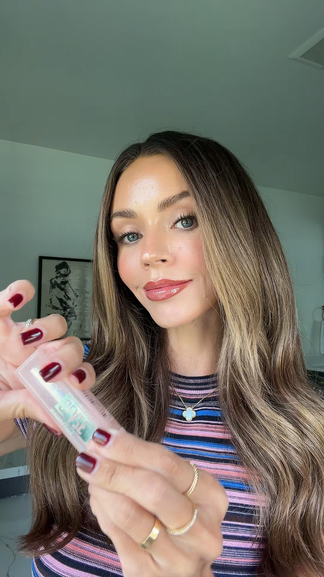 Lip stain in pinked + glaze in latte crush 💋