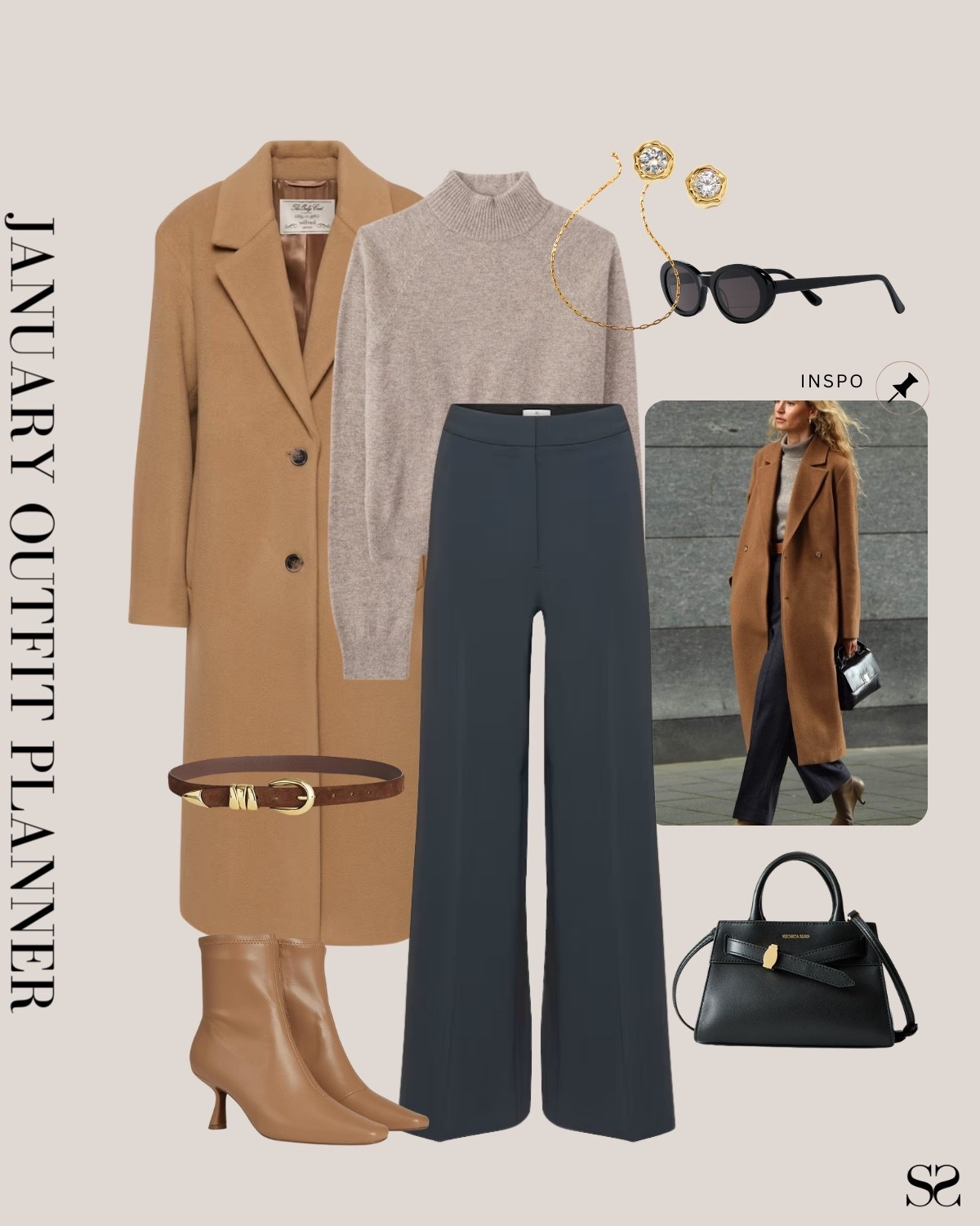Monthly outfit planner JANUARY: Winter outfits | trousers, turtleneck sweater, camel coat, ankle boots 

#classicstyle #LTKstyletip #winteroutfit #workoutfit #officeoutfit

Image inspo credit: Pinterest 

#LTKootd #LTKWorkwear #LTKgrwm