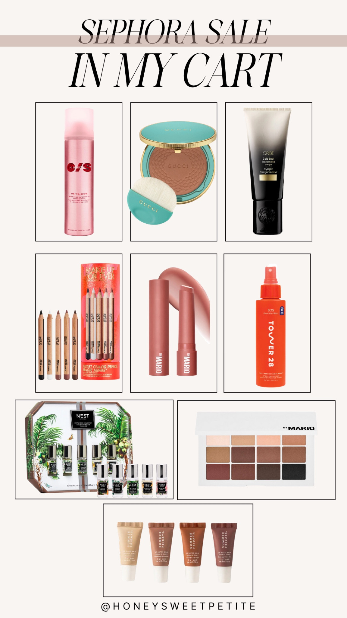Sephora Sale in my cart!!!

Sephora sale
Gifts for her
holiday
Gift ideas 
Gift guide
Beauty gifts 
Makeup gifts 
christmas
Gift sets 

Honey Sweet Petite 
Honeysweetpetite 

#LTKSaleAlert #LTKBeauty #LTKStyleTip