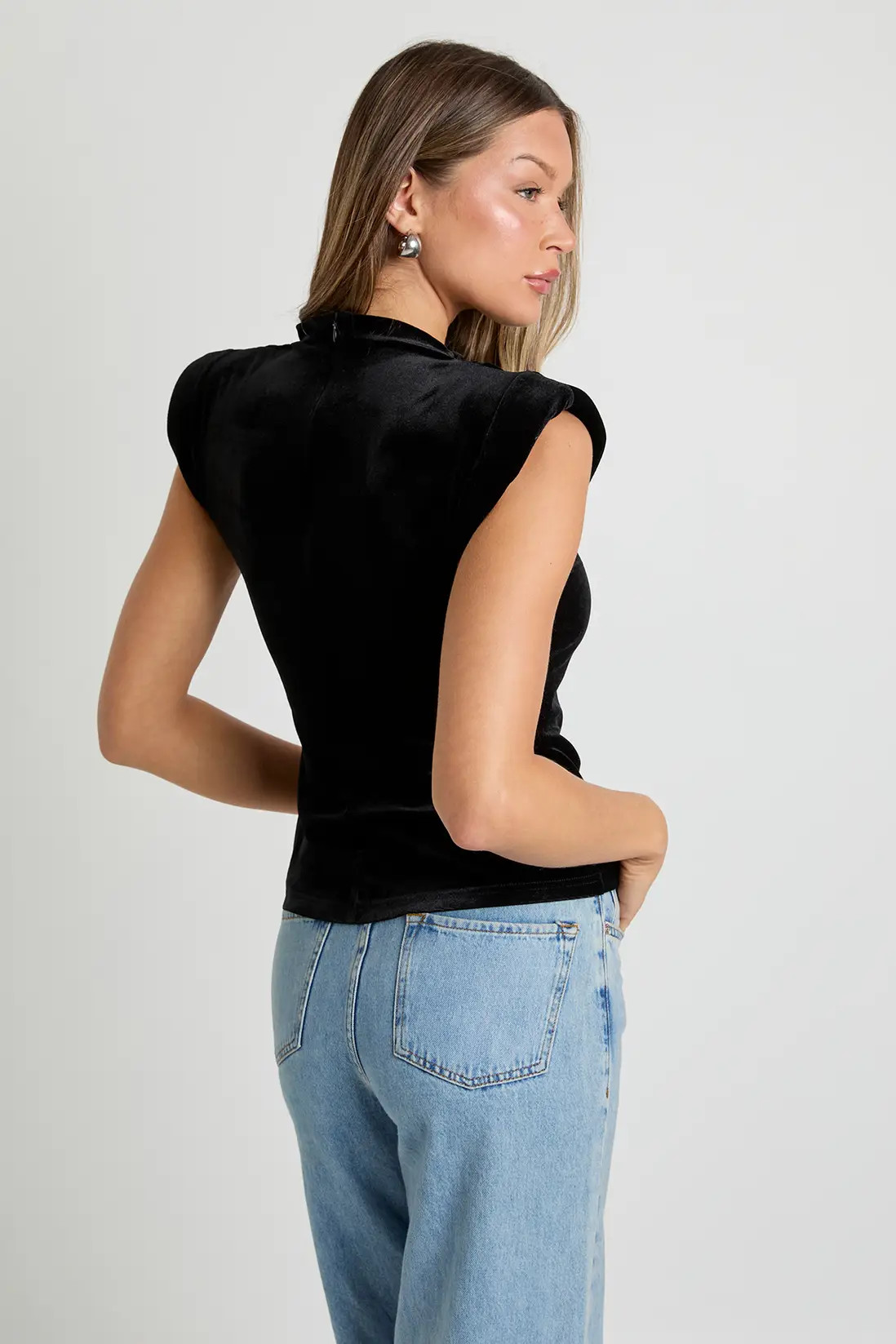 Velvet High Neck Ruched Top | Boohoo.com (UK & IE)