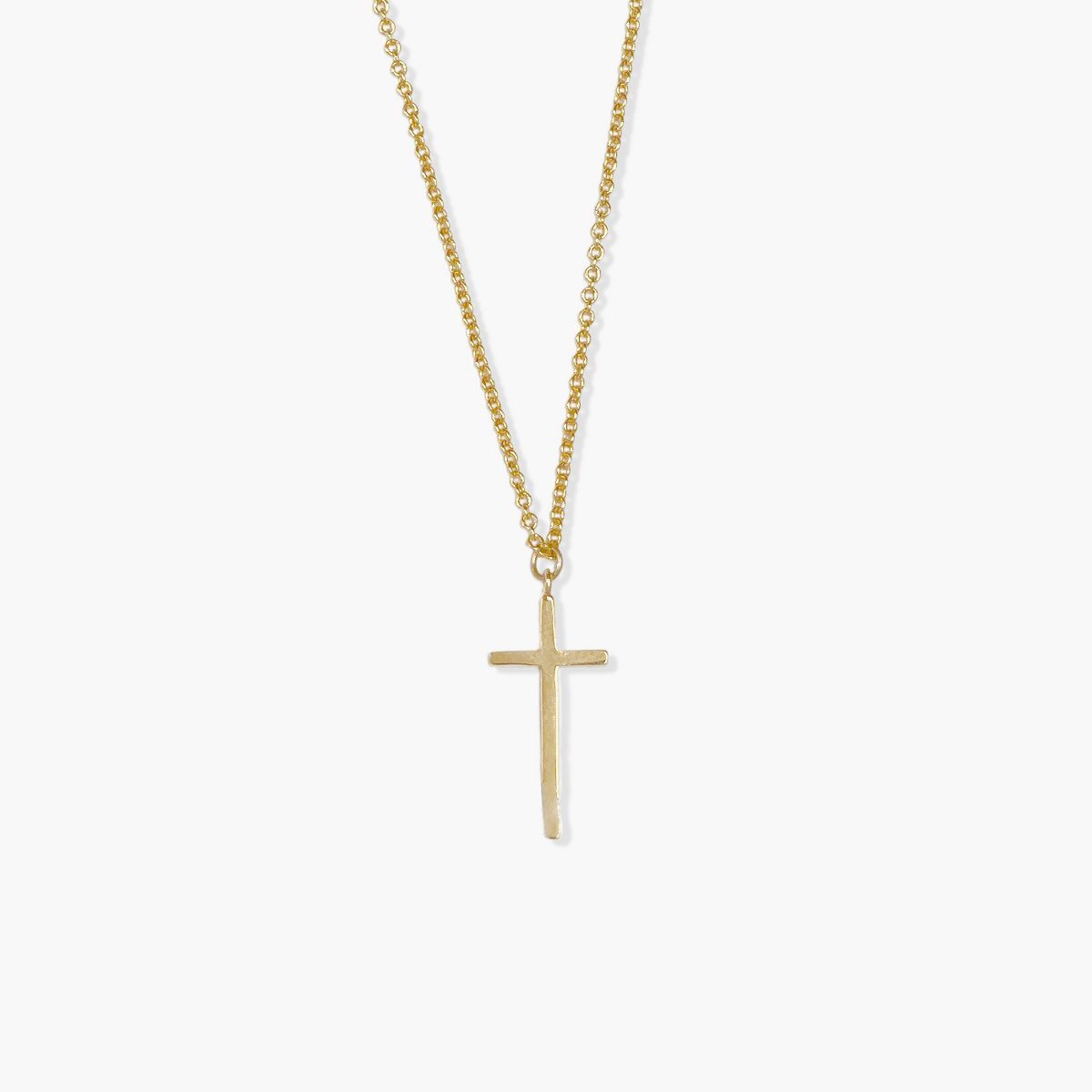 sanctuaire Modern Thin Elongated Cross Necklace Gold | Target