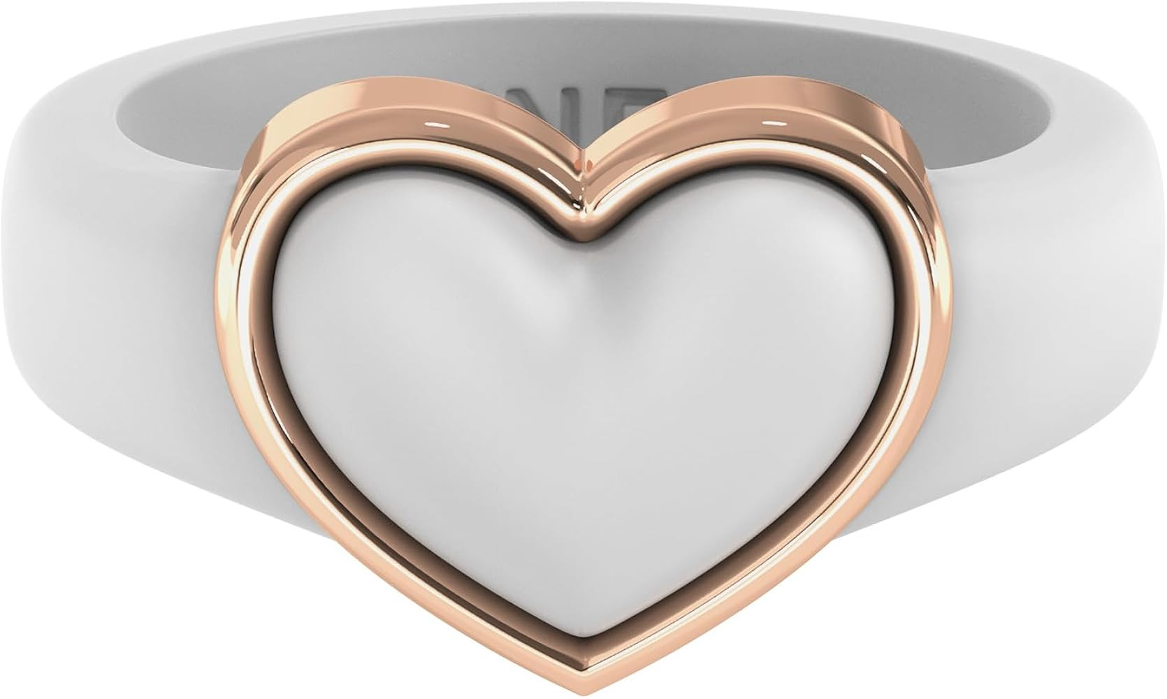 Rinfit Women’s Heart Ring – Silicone Wedding Band with Metal Heart, Cubic Zirconia or Plain M... | Amazon (US)