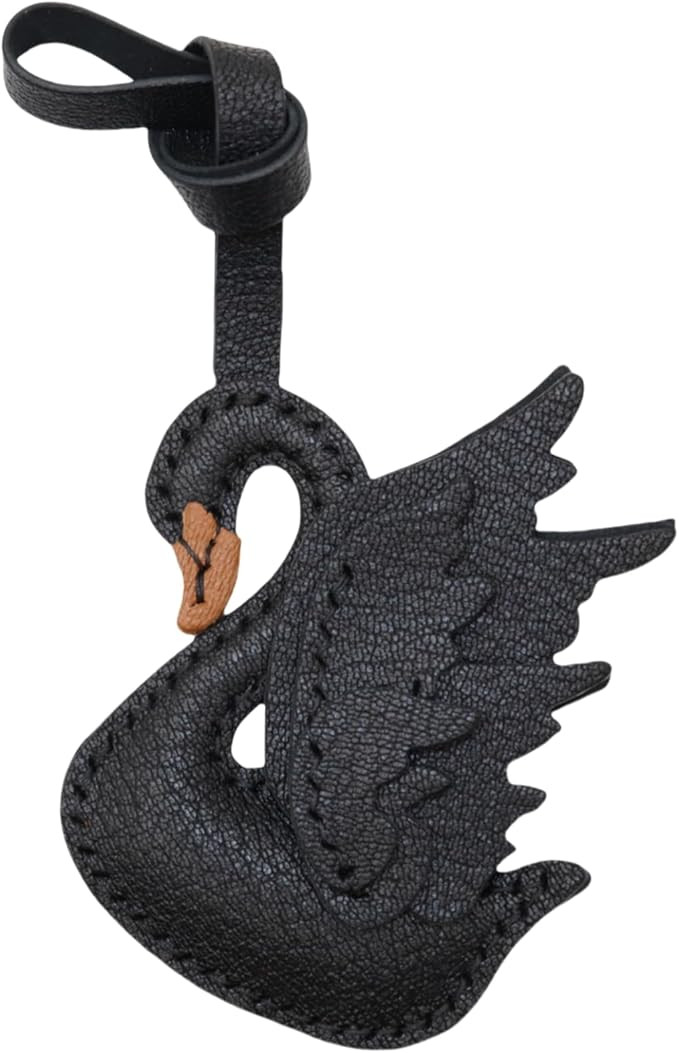 Handcrafted French Goat Leather Swan Bag Charm, Decorative Handbag Accessory | Amazon (US)