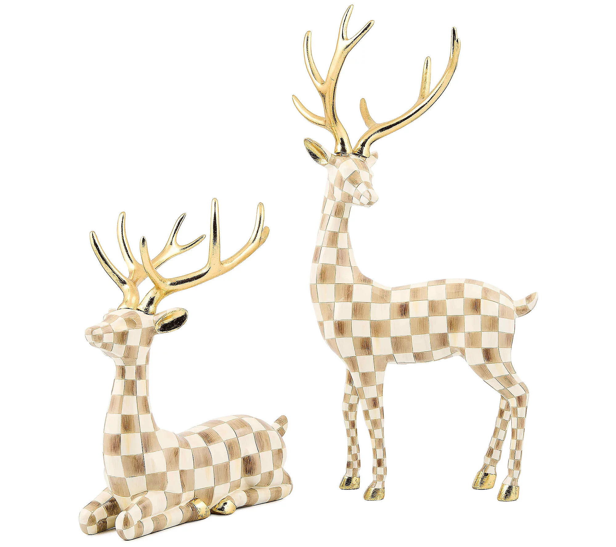 MacKenzie-Childs Set of 2 Check Deer | QVC