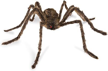 Kangaroo Manufacturing Halloween Decorations Giant Spider 5 Ft Black Soft Hairy Scary Spider for ... | Amazon (US)