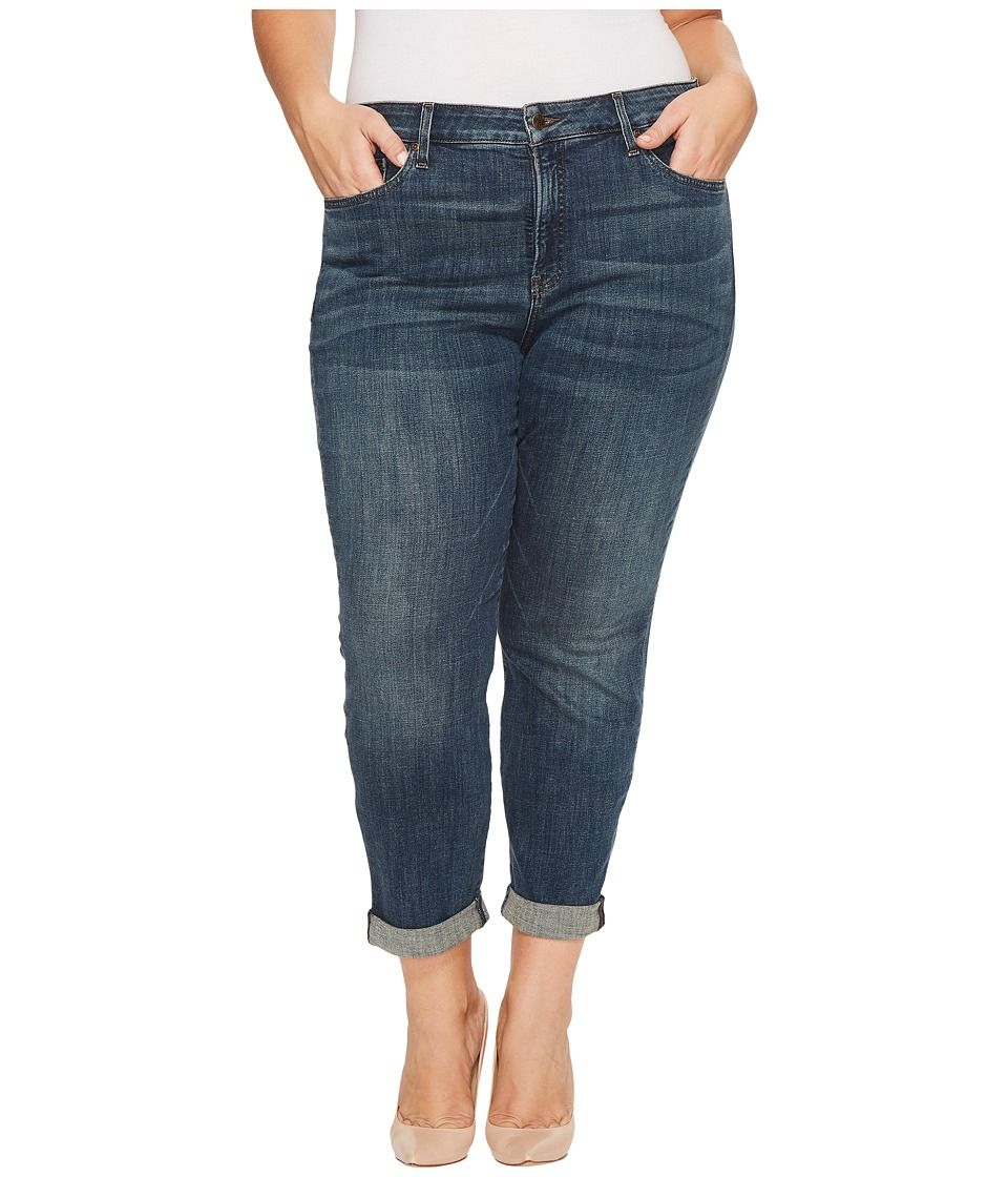 NYDJ Plus Size - Plus Size Boyfriend Jeans in Crosshatch Denim in Desert Gold (Desert Gold) Women's Jeans | Zappos