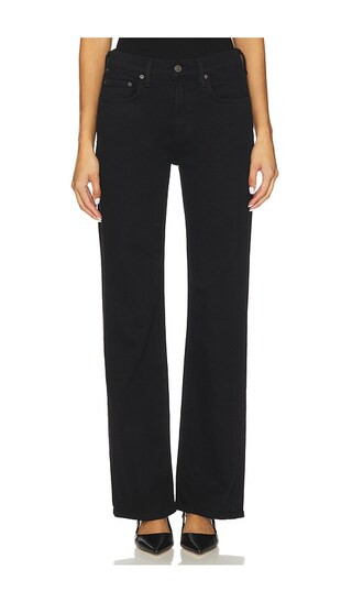 Genova Cashmere Low Rise Boot Jeans in Starless | Revolve Clothing (Global)