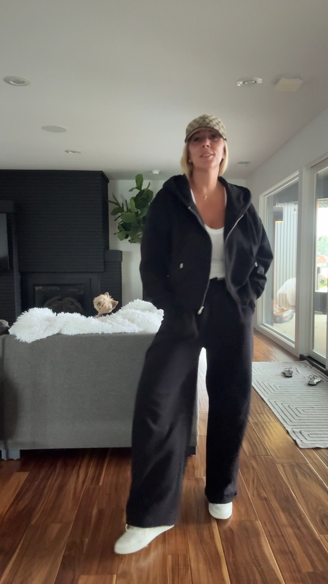 Wearing a size medium in the pants, Small in the hoodie and small in the tank top. Xo