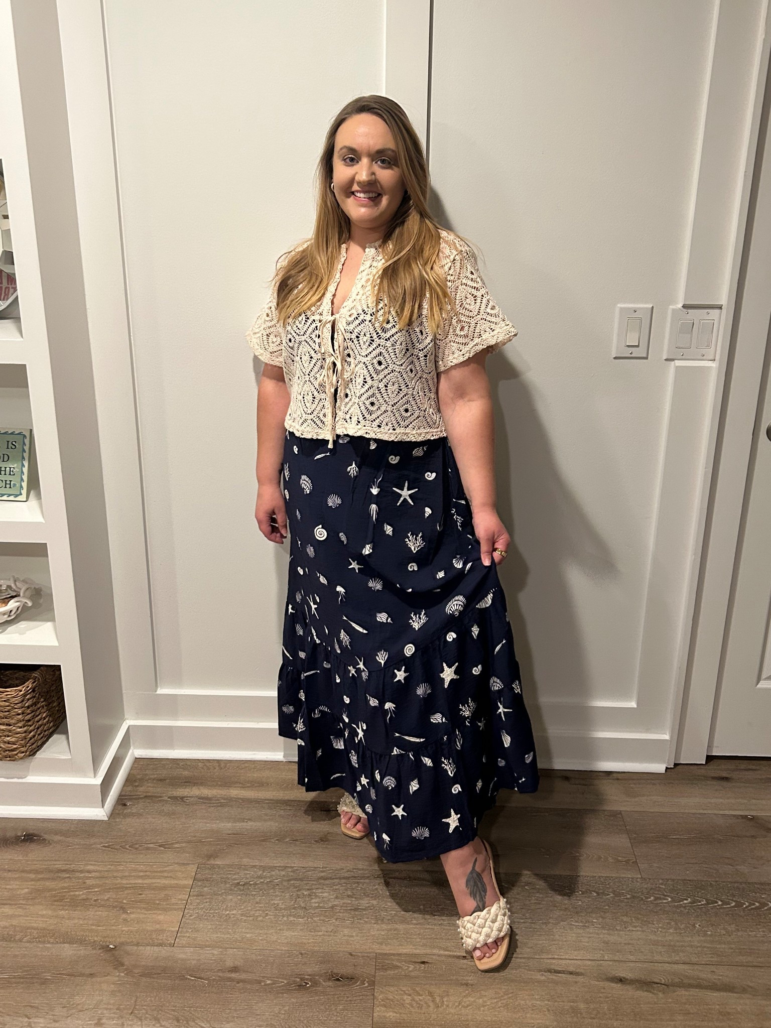 beach dress, beach vacation, vacation outfit, target dress, seashell dress, shell dress, strapless dress, maxi dress, coastal dress, coastal chic, crochet top, crochet cardigan, beach style

#LTKTravel #LTKFindsUnder50 #LTKSeasonal