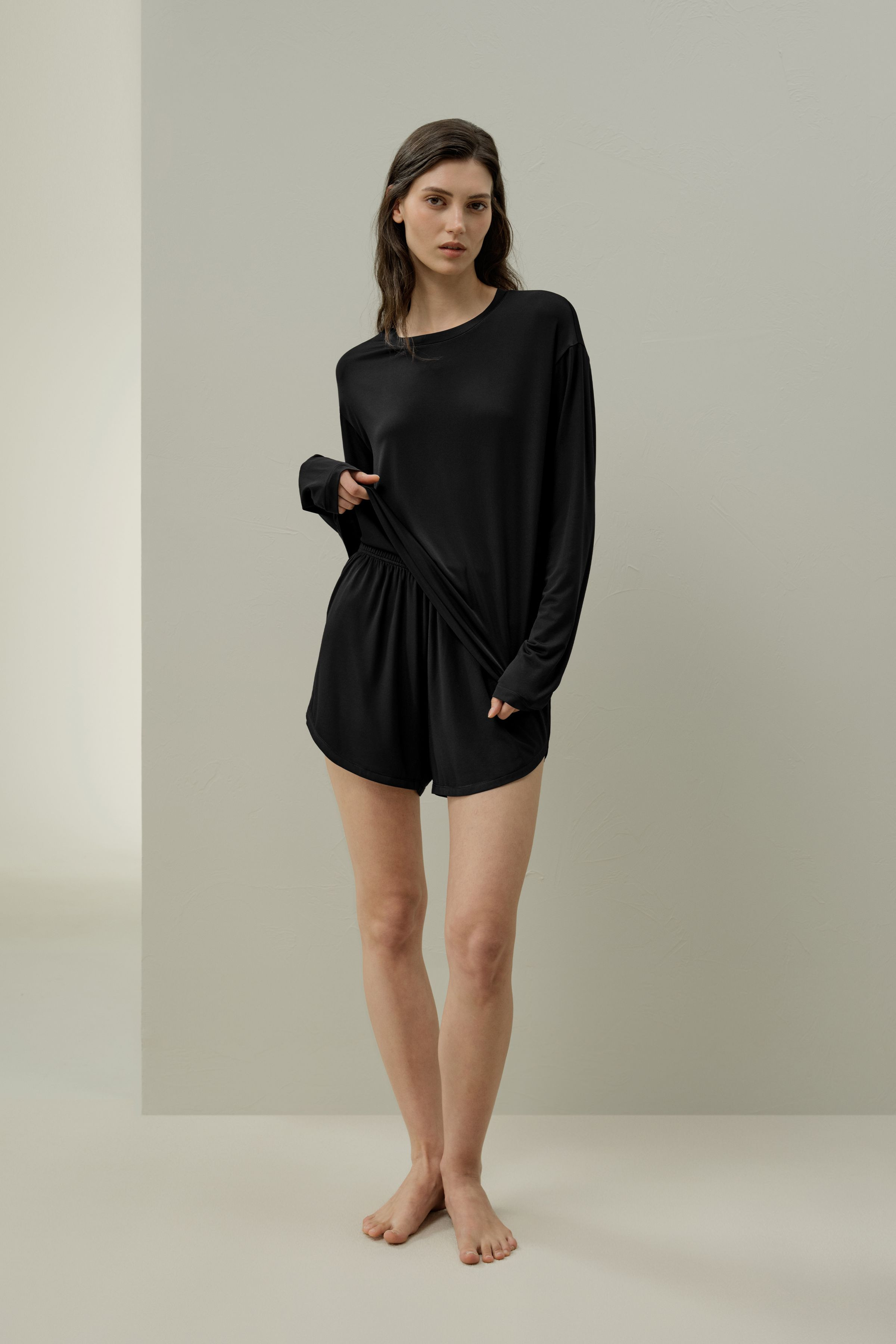 Silk Breeze Jersey Relaxed Lounge Top | LILYSILK