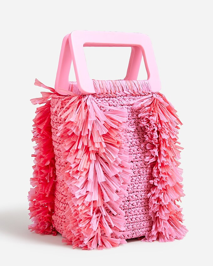 Woven mini bag with acrylic handle | J. Crew US