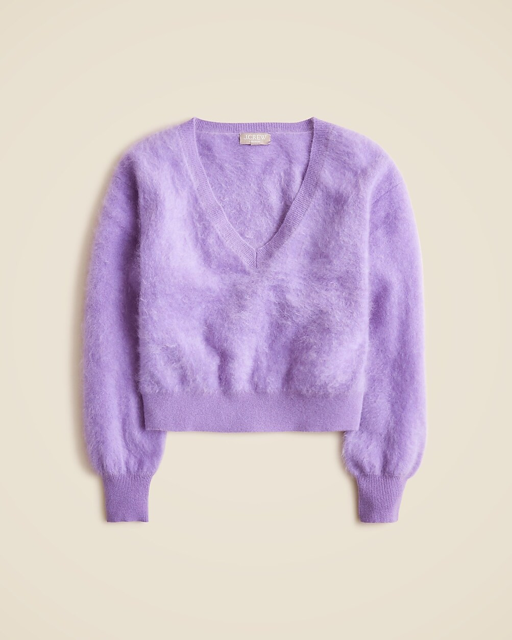 Brushed cashmere cropped V-neck sweater | J. Crew US