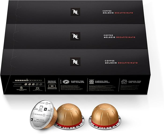 Nespresso Capsules Vertuo, Melozio Decaffeinato, Medium Roast Espresso, 30-Count Coffee Pods, Bre... | Amazon (US)
