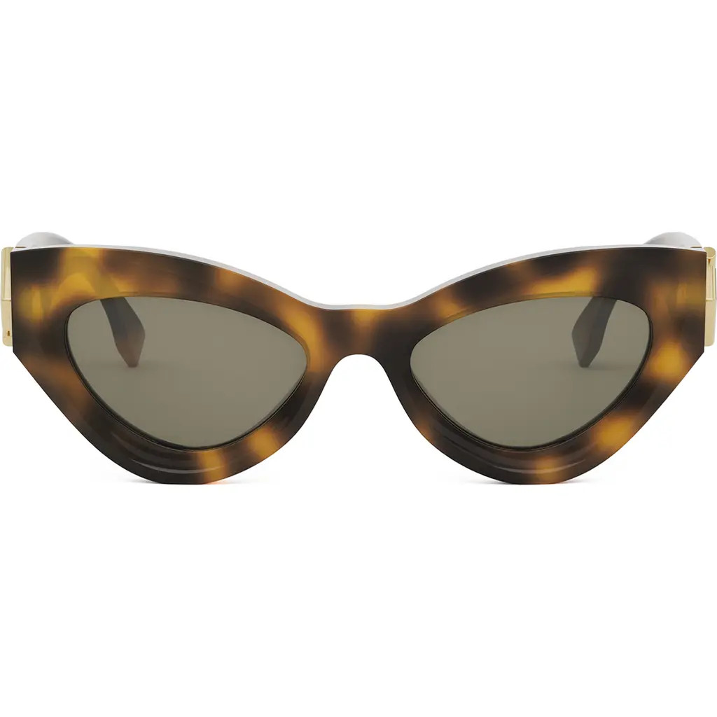 Fendi FF Diamonds 52mm Cat Eye Sunglasses in Blonde Havana /Green at Nordstrom Rack | Nordstrom Rack