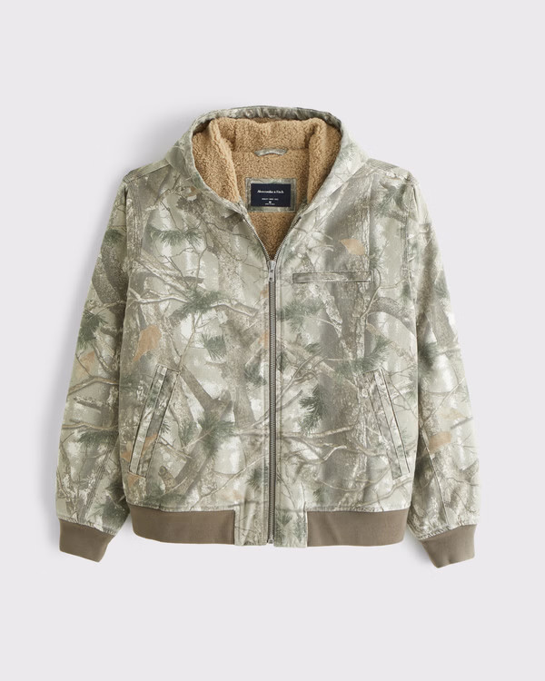 Men's Hooded Workwear Bomber Jacket | Men's Clearance | Abercrombie.com | Abercrombie & Fitch (US)