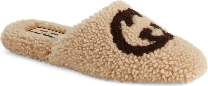Gucci Eileen Logo Faux Shearling Slipper | Nordstrom | Nordstrom
