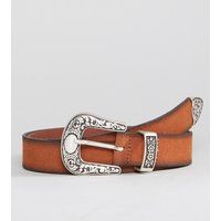 ASOS Slim Leather Western Belt In Tan Suede And Burnished Edges - Tan | ASOS ROW