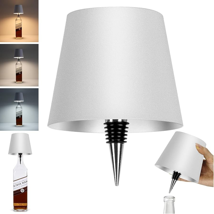 Wireless Bottle Lamp,2025 New 3 Color Rechargeable Wine Bottle Lights for Bars Restaurants (White... | Amazon (US)