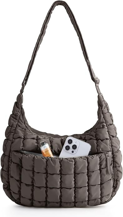 BAGSMART Quilted Crossbody Bags for Women, Travel Purses Hobo Shoulder Bag | Fits 12.9" iPad, Lon... | Amazon (US)