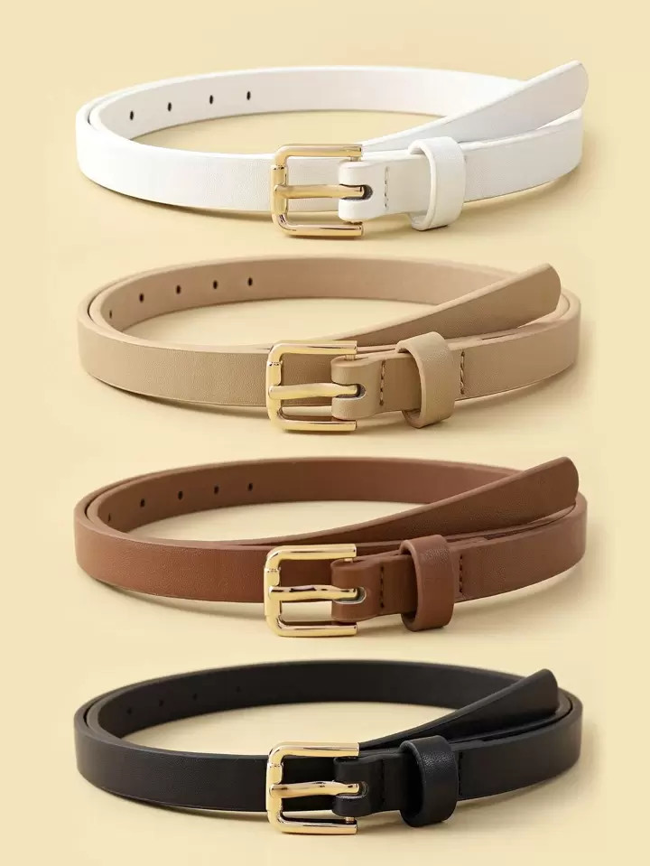 4pcs Metal Buckle Belt | SHEIN