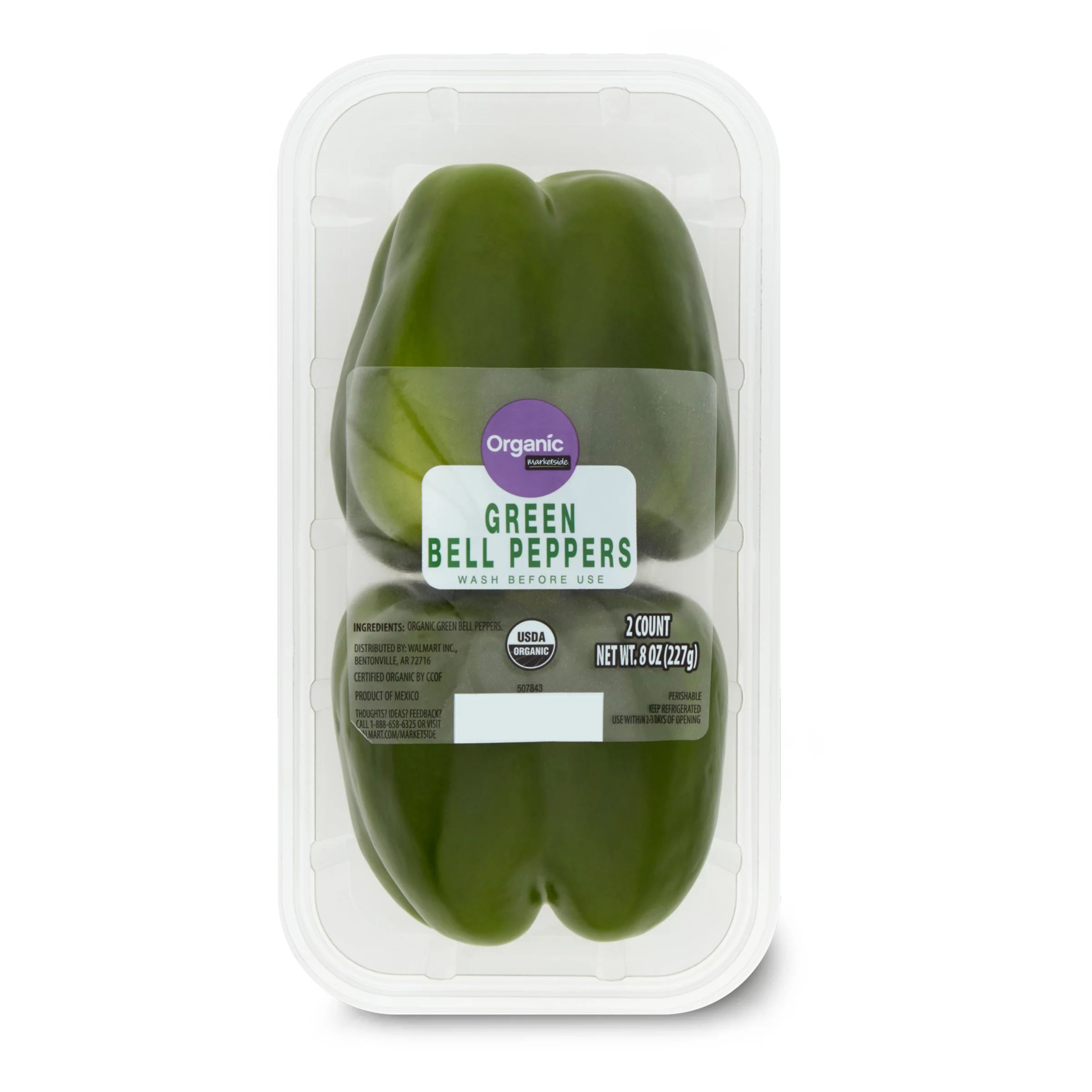 Fresh Organic Bell Green Pepper, 2 Ct - Walmart.com | Walmart (US)