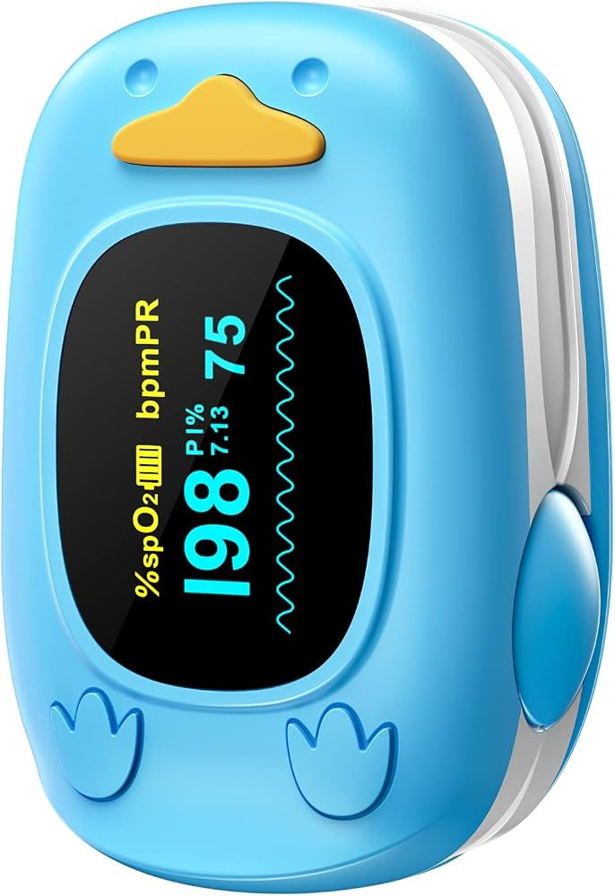 Children Fingertip Pulse Oximeter Blood Oxygen Saturation Monitor for Child Kids Portable Oxygen ... | Amazon (US)