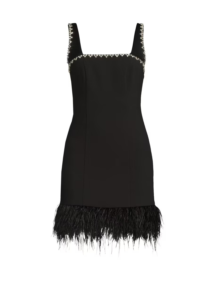 Likely Georgie Feather-Trim Minidress | Saks Fifth Avenue | Saks Fifth Avenue