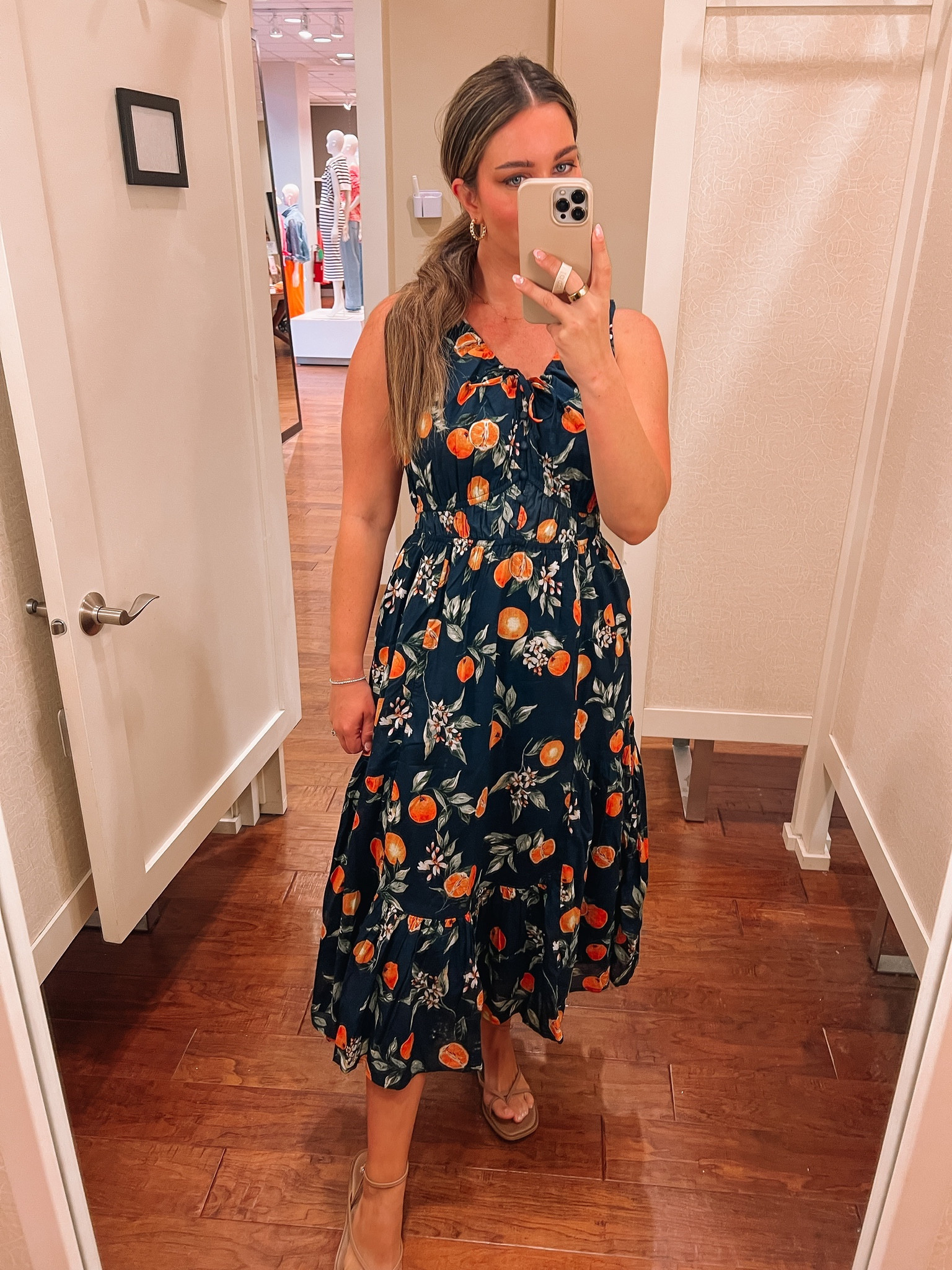 loft orange dress aubrey.alley on LTK