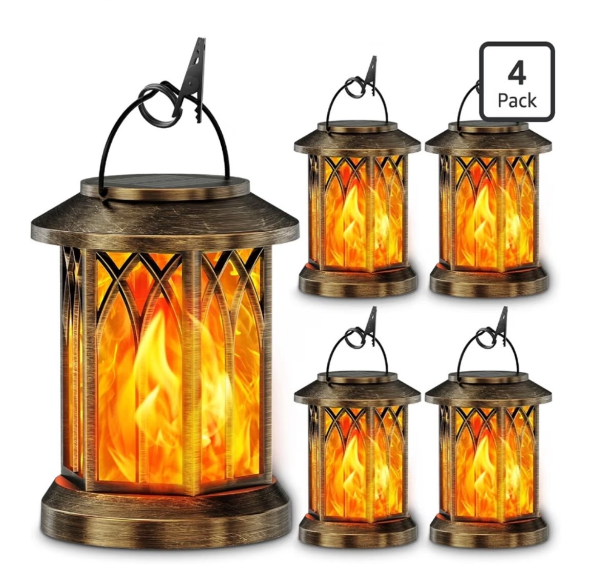 KOOPER 2 Pack Solar Lanterns Outdoor Waterproof, Upgraded Flickering Flame Solar Lantern Lights, Auto On/Off Lanterns Decorative Outdoor, Outdoor Hanging Lantern for Yard Garden Table Decor (Bronze )

#LTKselfcare #LTKHome #LTKdayinmylife