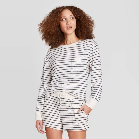 Women's Striped Perfectly Cozy Lounge Sweatshirt - Stars Above™ | Target