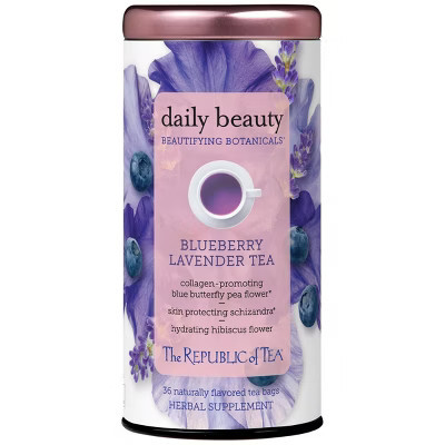 The Republic of Tea Beautifying Botanicals Daily Beauty Blueberry Lavender Herbal Tea Bags - 36ct | Target