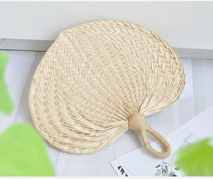 Meksular Hand Woven Fan, Natural Fan, Natural Wheat Straw Hand Fan, Party Fan, Woman Fan, Suitabl... | Amazon (US)