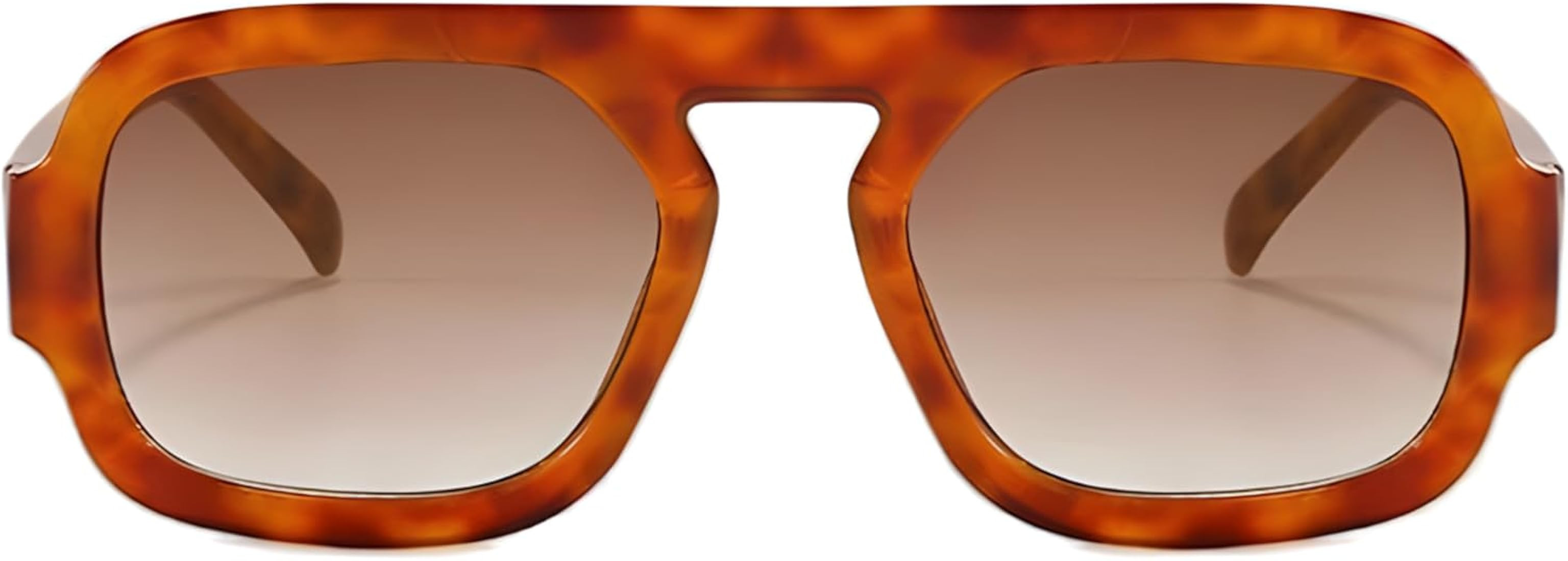 Amazon.com: ADE WU Trendy Square Sunglasses for Women,Vintage 70s Inspired Stylish Flat Top Aviat... | Amazon (US)