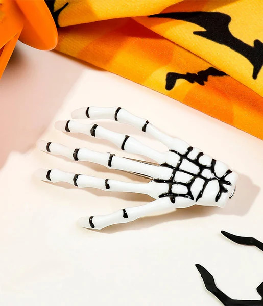 White Skeleton Hand Hair Clip | UniqueVintage
