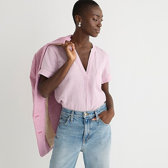 V-neck soft gauze popover | J. Crew US