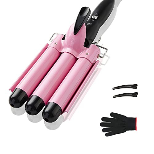 TOP4EVER 3 Barrel Curling Iron, 1 inch Crimper Hair Tool,Crimping Waver for Women Beach Waves wit... | Amazon (US)