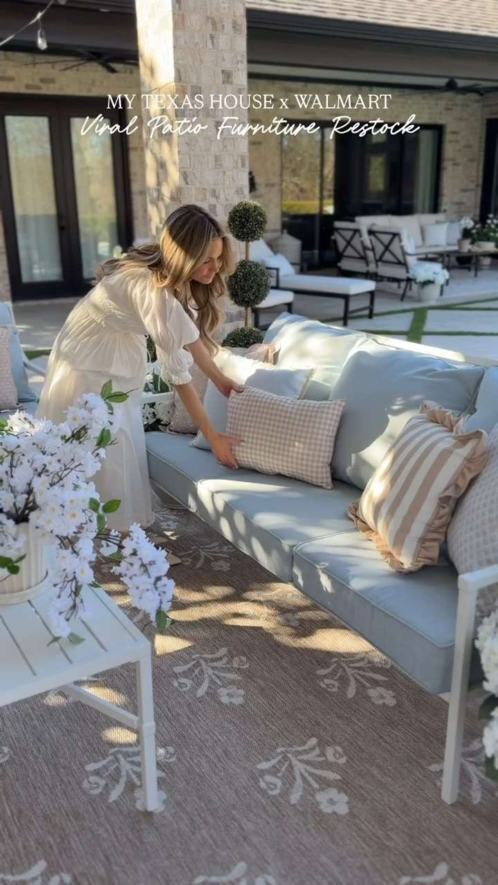 Our beautiful Cambria outdoor furniture has been restocked!! Pair with our outdoor rugs and pillows, and you are all set for summer!  

 #LTKSeasonal #LTKHome