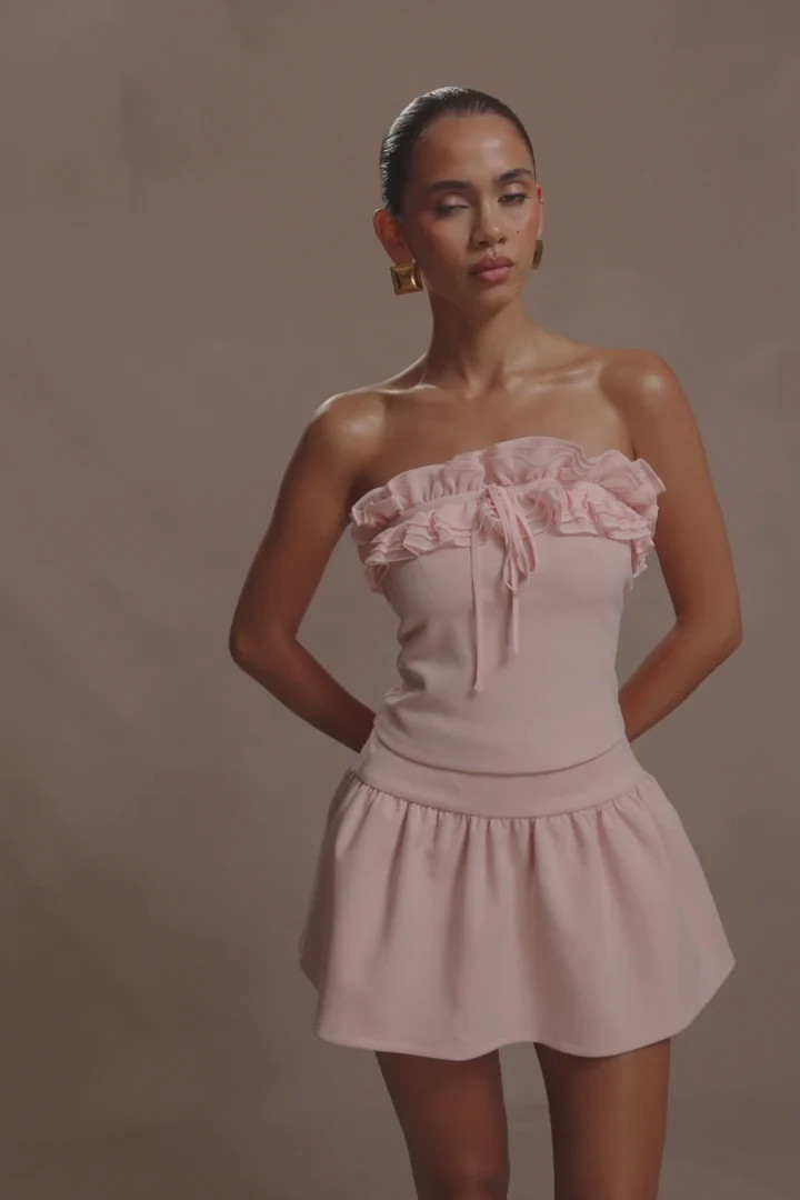 Jennie Ruffle Off Shoulder Top - Ballet Pink | MESHKI US