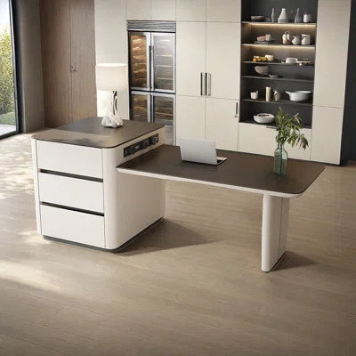 Kieran Modern Kitchen Island with Extendable Table | Wayfair North America