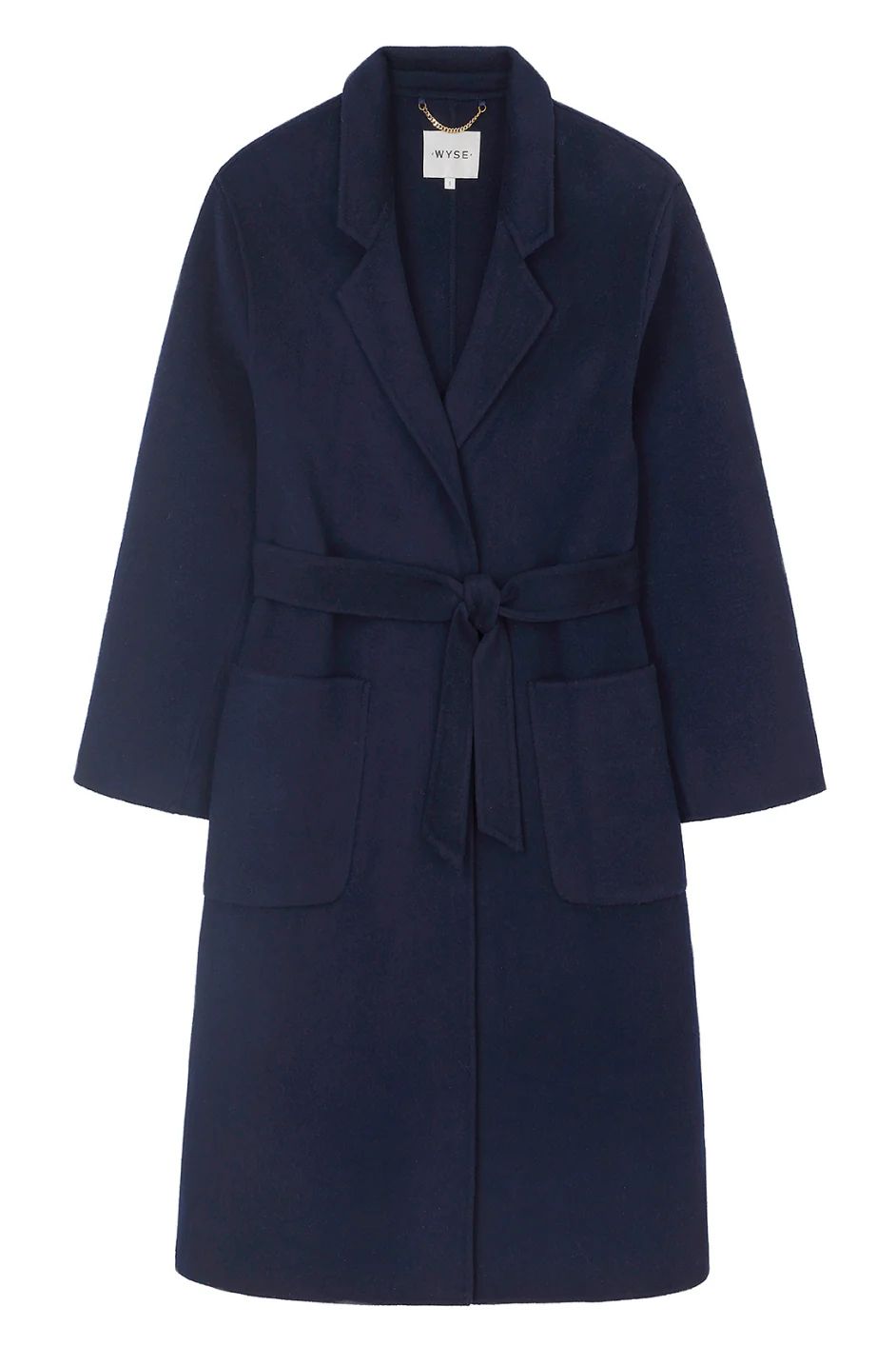 Diane Wool Double Faced Belted Coat - Midnight | WYSE London