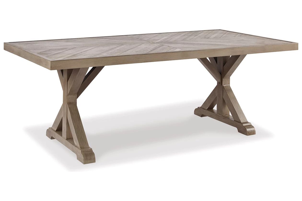 Beachcroft Outdoor Dining Table with Umbrella Option | Ashley Homestore