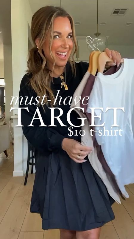 This $10 T-shirt from Target is thee best purchase that I’ve made!!! Love me some good basics. Threw out my other ones from last year. These are perfect for everyday and for layering in the fall!! Comes in 6+ colors!!  
Runs tts. I’m wearing medium. 


#targetfashion #targetfind #fallfashion #falloutfit #whitetshirt #neutralouttfit  

#LTKfindsunder50 #LTKover40 #LTKstyletip