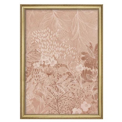 Neutral Botanical Sketch Delicate Floral Farmhouse Country Rustic Gold Framed Wall Art Decoration | Wayfair North America