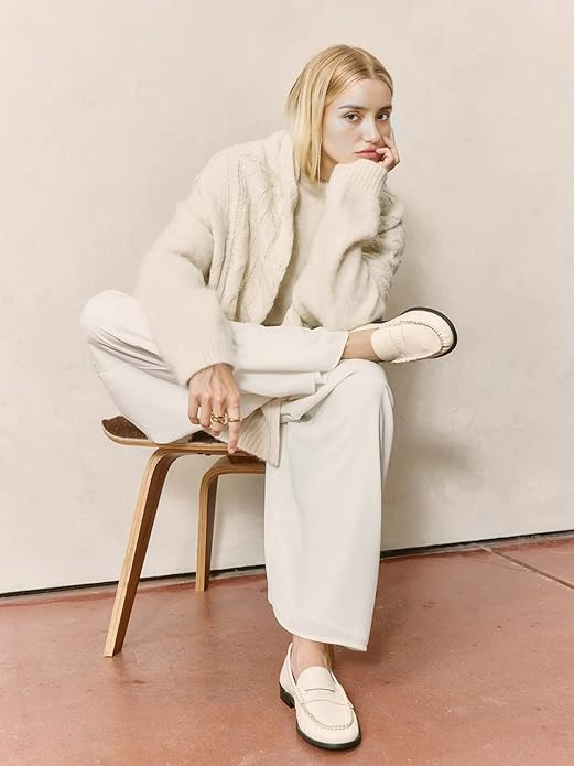 Penny Loafers for Women Suede Flats Shoes Casual Loafer Dressy Vintage Work Business Flat Shoe | Amazon (US)