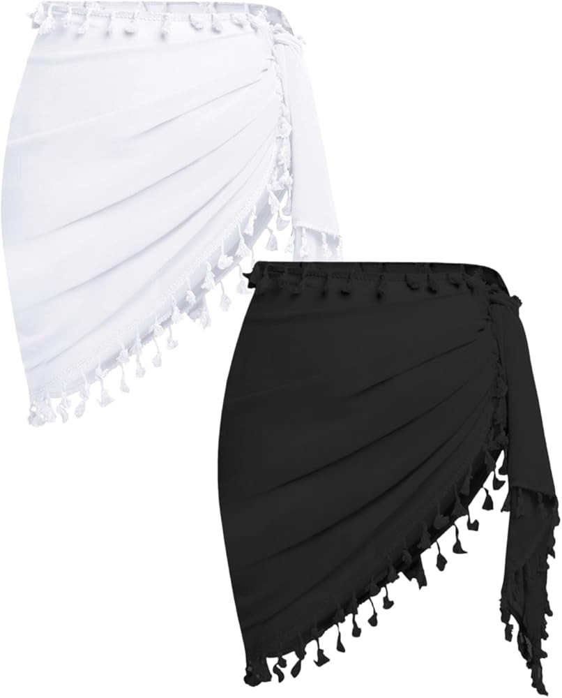 Holipick Sarong Coverups for Women Long Bathing Suit Wraps Skirt Beach Sarongs Wrap Cover Up Tass... | Amazon (US)