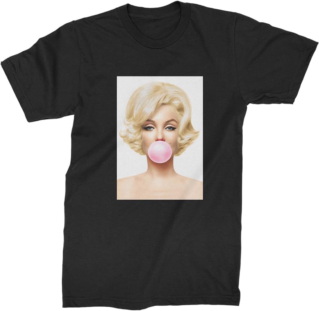 Expression Tees Marilyn Monroe Pink Bubble Gum American Icon Mens T-Shirt | Amazon (US)