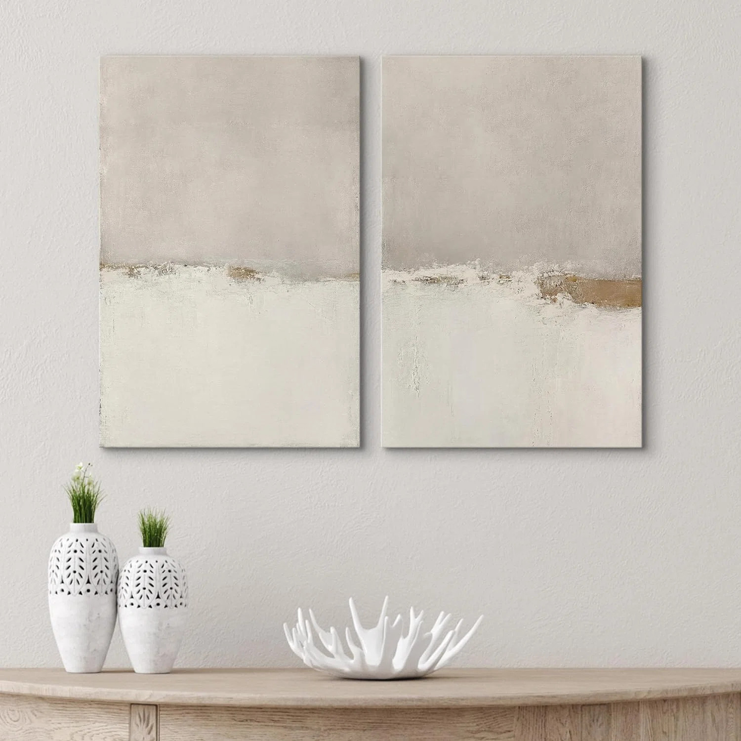 IDEA4WALL Minimal Landscape Beige Tan Abstract Grunge Modern Art Minimalist Neutral Decor Frame 2... | Wayfair North America