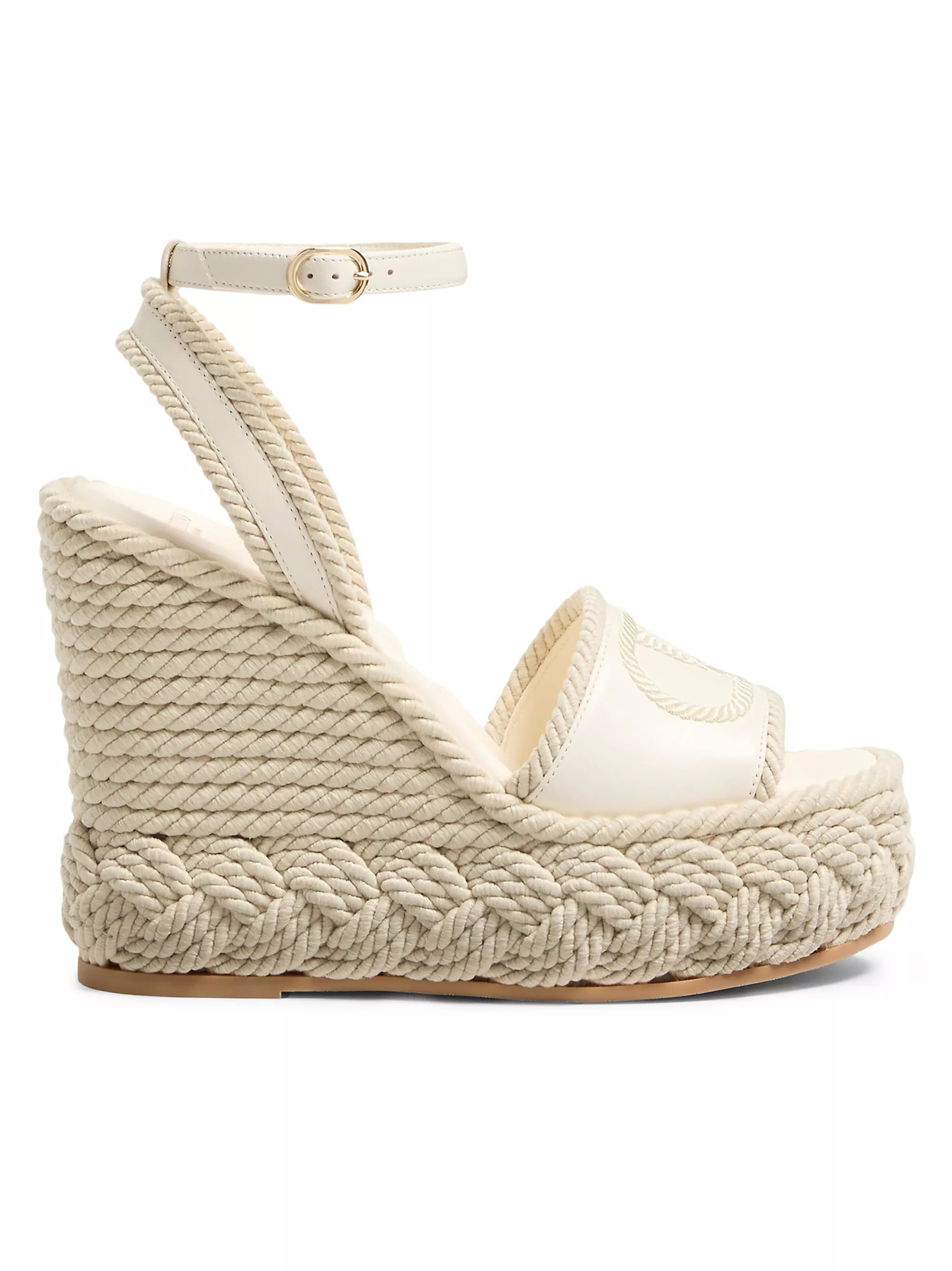 VLogo Torchon Wedge Sandals in Nappa 130MM | Saks Fifth Avenue